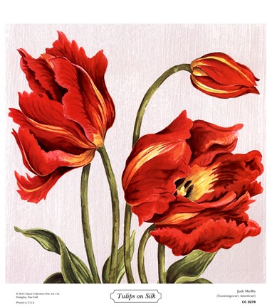 Framed Tulips on Silk Print