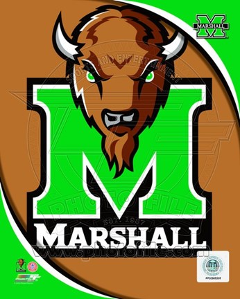 Framed Marshall University Thundering Herd Team Logo Print