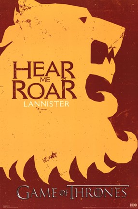 Framed Game of Thrones Lannister Logo Print