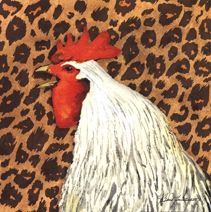 Framed Cheetah Rooster Print