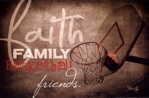 Framed Faith Family Basketball Print