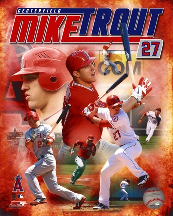 Framed Mike Trout 2012 Portrait Plus Print