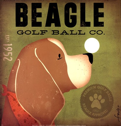 Framed Beagle Golf Ball Co Print