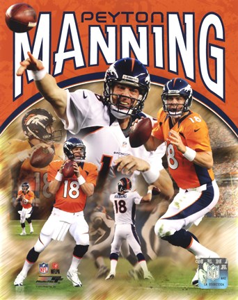 Framed Peyton Manning 2012 Portrait Plus Print