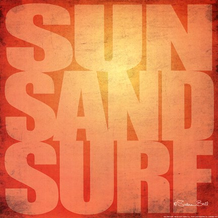 Framed Sun. Sand, Surf Print