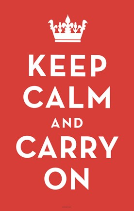 Framed Keep Calm and Carry On (Red) Print