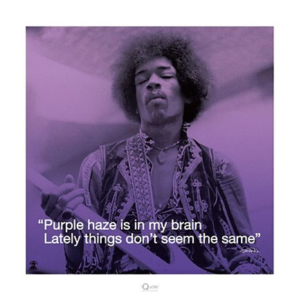 Framed Jimi Hendrix- Purple Haze (lyric) Print
