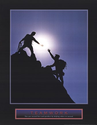 Framed Teamwork-Climbers Print