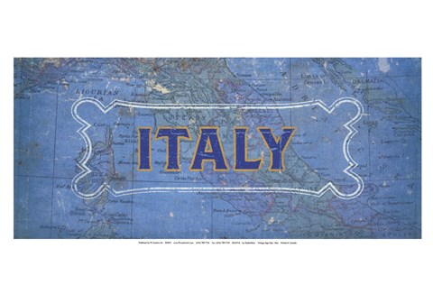 Framed Vintage Sign - Italy Print