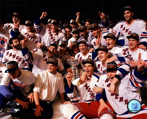 Framed New York Rangers 1994 Stanley Cup Champions Team Celebration Print