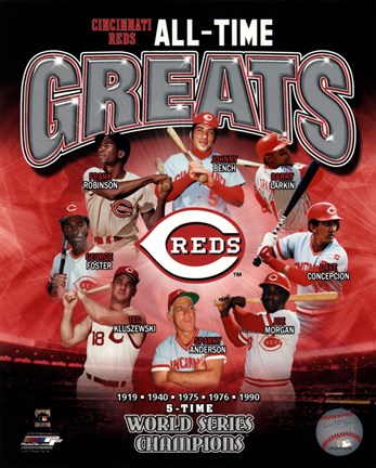 Framed Cincinnati Reds All-Time Greats Print