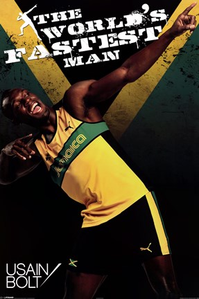 Framed Usain Bolt - Fastest Man Print