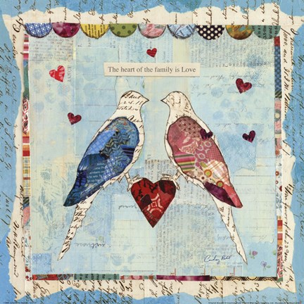 Framed Love Birds Square Print