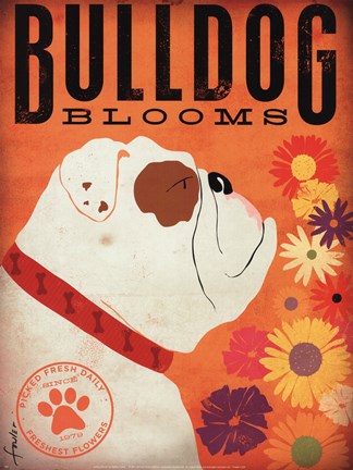 Framed Bulldog Blooms Print