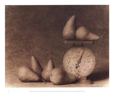 Framed Pears with Scale Print