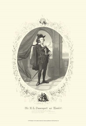 Framed Hamlet - oval Print