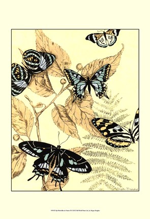 Framed Spa Butterflies in Nature II Print