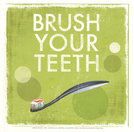 Framed Brush your Teeth Print