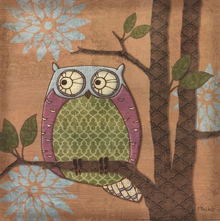 Framed Fantasy Owls IV Print