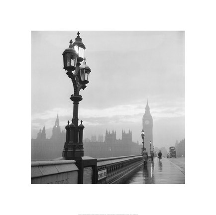 Framed Westminster Bridge and Houses of Parliament, 1962 Print