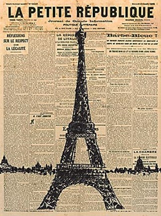 Framed Paris Journal I Print