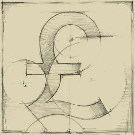 Framed Drafting Symbols VIII Print