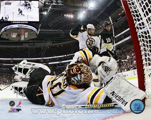 Framed Tuukka Rask 2012-13 Playoff Action Print