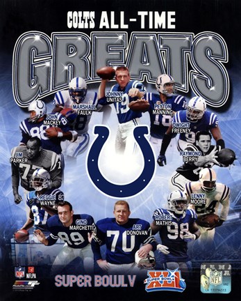 Framed Indianapolis Colts All Time Greats Composite Print