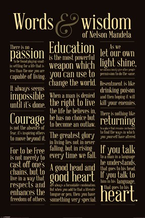 Framed Nelson Mandela - Words of Wisdom Print