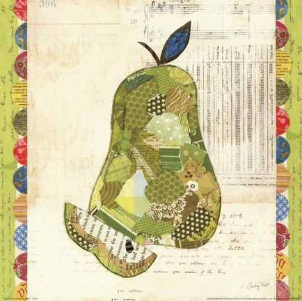 Framed Fruit Collage III - Pear Print