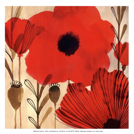 Framed Wild Poppies I - Mini Print