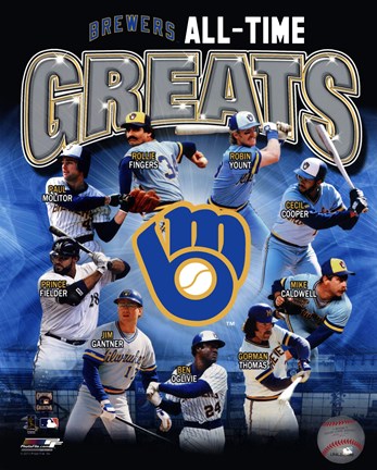 Framed Milwaukee Brewers All Time Greats Print