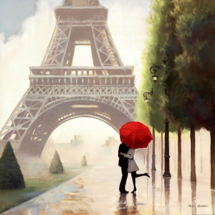 Framed Paris Romance II Print