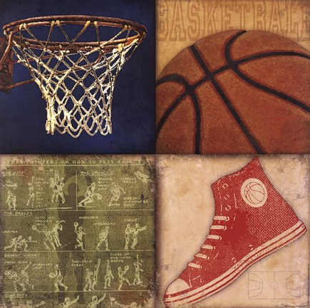 Framed Basketball 4Patch Print
