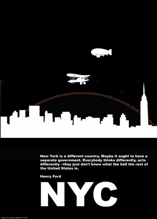 Framed New York Night Poster Print