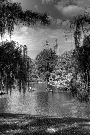 Framed Central Park Lake HDR 1 Print