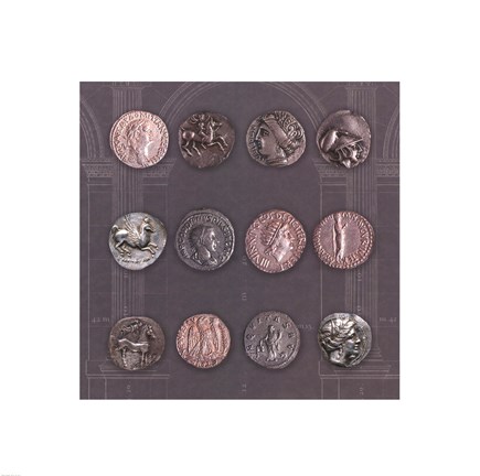 Framed Roman Coins II Print