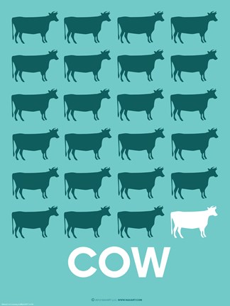 Framed Cow Poster Print