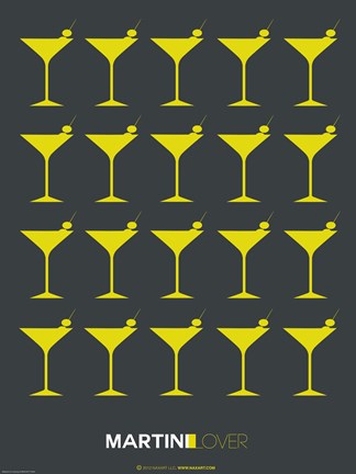 Framed Martini Lover Yellow Print