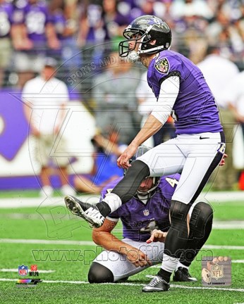 Framed Justin Tucker in action 2013 Print