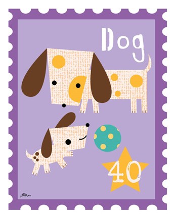 Framed Animal Stamps - Dog Print