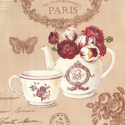 Framed Parisian Flowers II Print