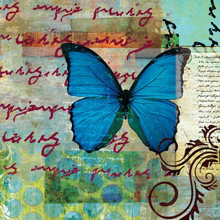 Framed Homespun Butterfly II Print