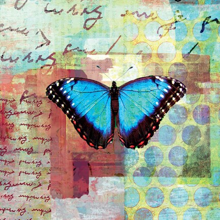 Framed Homespun Butterfly III Print