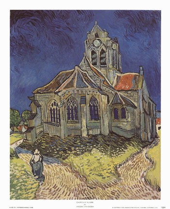 Framed Church at Auvers Print