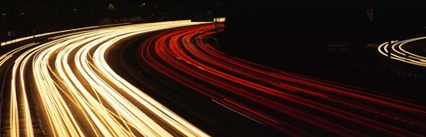 Framed Hollywood Freeway at Night CA Print