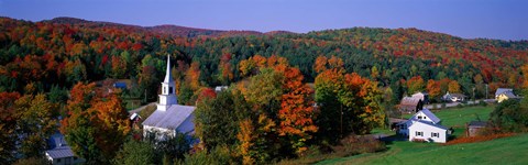 Framed Autumn, Waits River, Vermont, USA Print