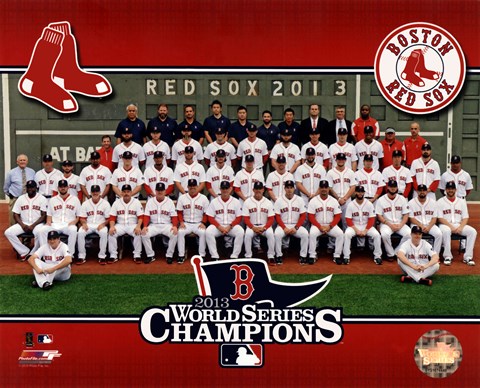 Framed Boston Red Sox 2013 World Series Champions Team Sit Down Print