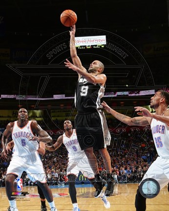 Framed Tony Parker with the ball 2013-14 Print