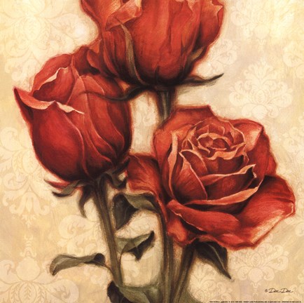 Framed Red Roses I Print